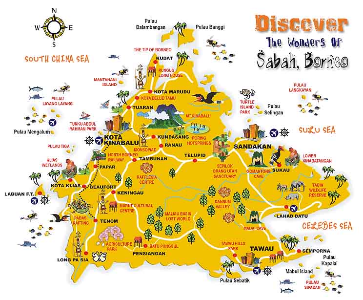 Sabah Map Borneo